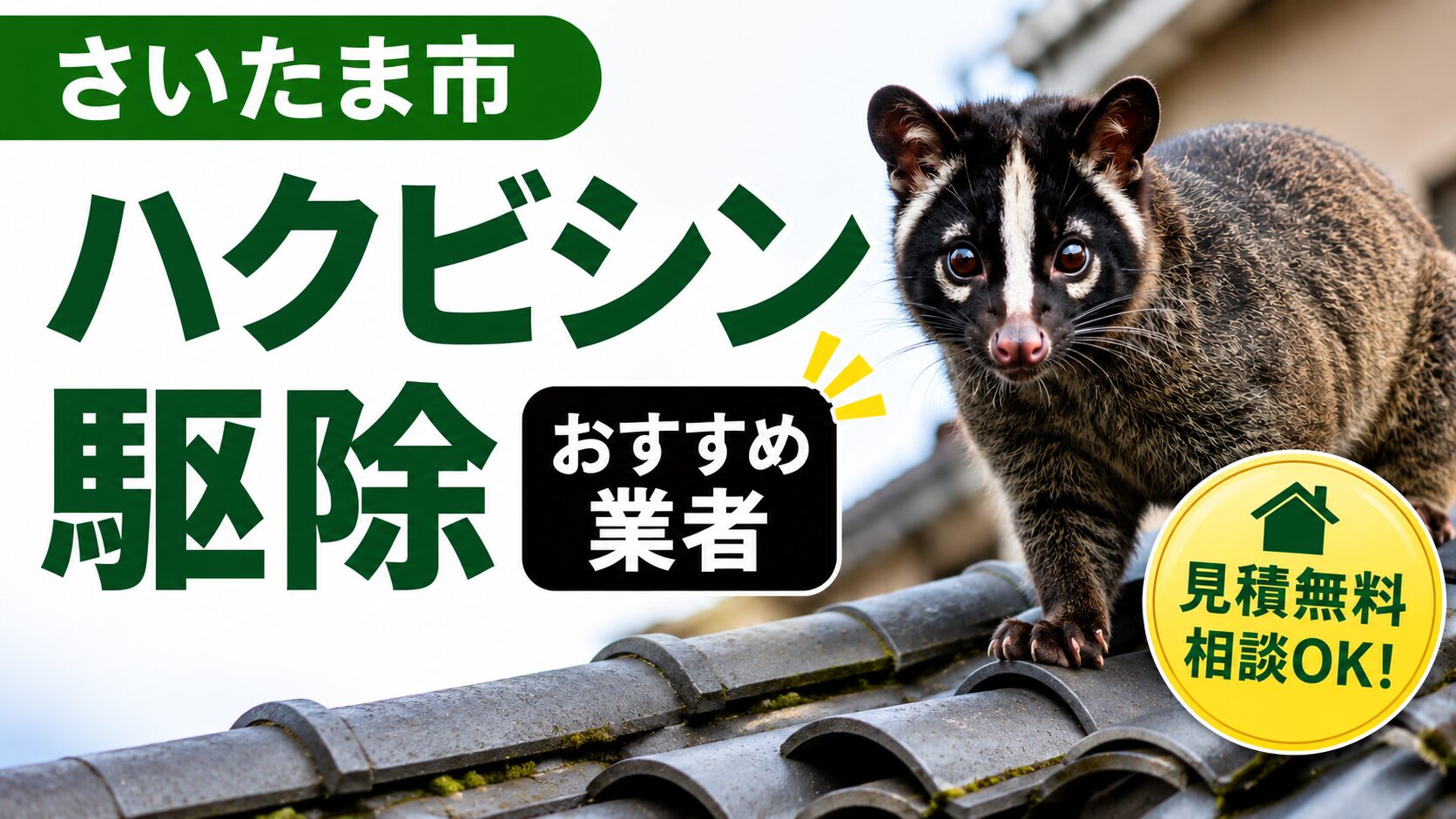 さいたま市のハクビシン駆除おすすめ業者10社！見積無料で相談しやすい業者